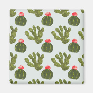 Llamarama Collectie   Cute Cactus Pattern Magneet