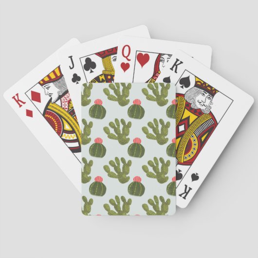 Llamarama Collectie | Cute Cactus Pattern Pokerkaarten (Achterkant)