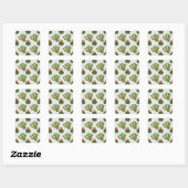 Llamarama Collectie | Cute Cactus Pattern Vierkante Sticker (Vel)