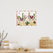 Llamarama Collectie | Cute Lllamas Poster (Keuken)