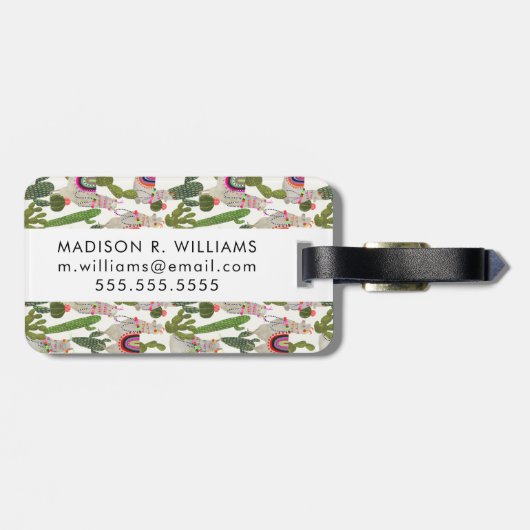 Llamarama Collectie Pattern Bagagelabel (Achterkant horizontaal)