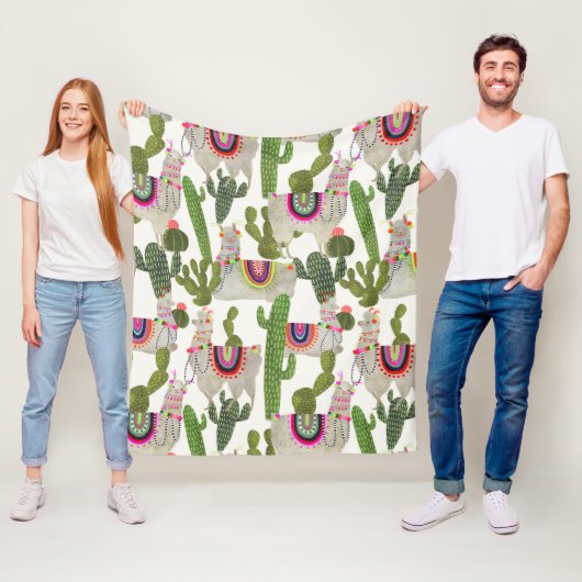 Llamarama Collectie Pattern Fleece Deken (In situ)