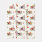 Llamarama Collectie Pattern II Fleece Deken (Voorkant)