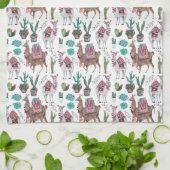 Llamas cactus Pattern | Keukenhanddoek (Gevouwen)