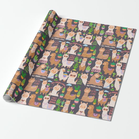 Llamas Cadeaupapier (Uitgerold)