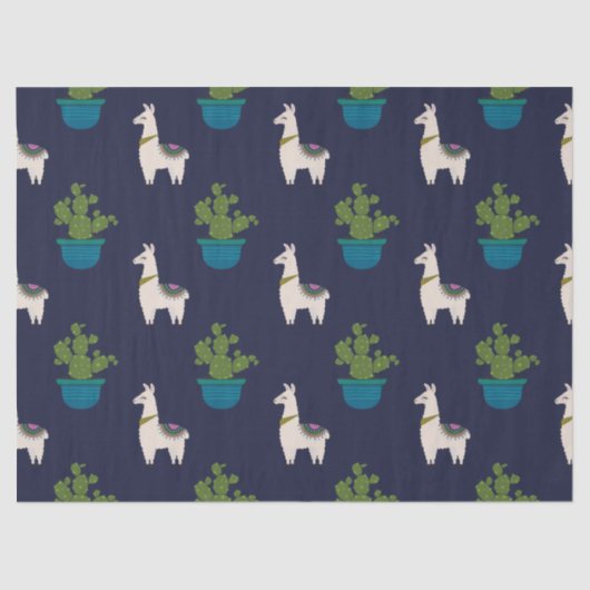 Llamas en Cactus op de ontkoppeling van de marine Tissuepapier (Voorkant)