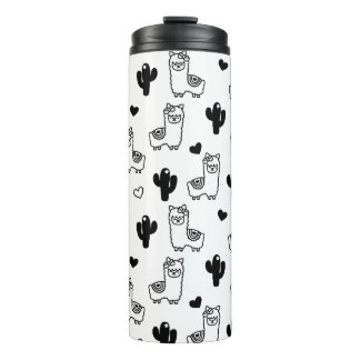 Llamas en Cactus Tumbler, geïsoleerde trommel Thermosbeker