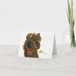 Llamas en nuances : Carte de voeux de mai 4"x5.6"