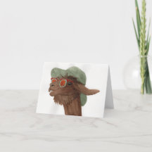 Llamas en Shades : novembre Carte de voeux 4"x5.6"