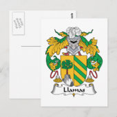 Llamas Family Crest Briefkaart (Voorkant / Achterkant)