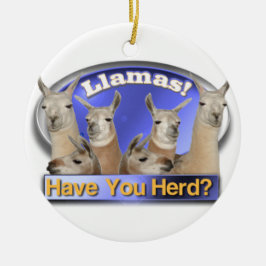 LLAMAS, HEB JE GEZET? PUN INTENSTE ORNATIE KERAMISCH ORNAMENT