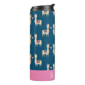 Llamas in Love | Gepersonaliseerd Thermosbeker (Gedraaid links)