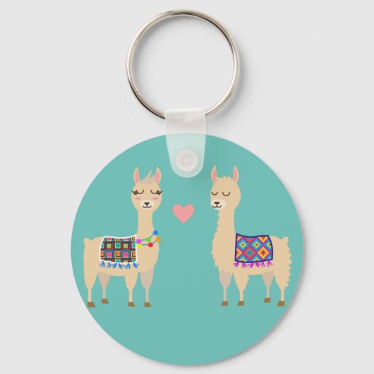 Llamas in Love Sleutelhanger (Voorkant)