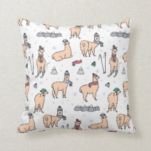 Llama's in Petten- en sorteerpatronen Kussen