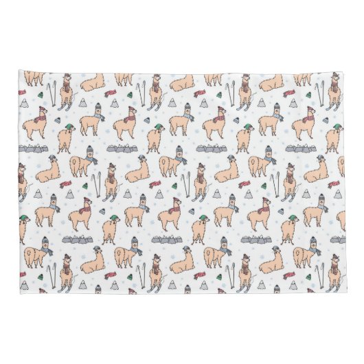 Llama's in Petten- en sorteerpatronen Kussensloop (Achterkant-Rechts)