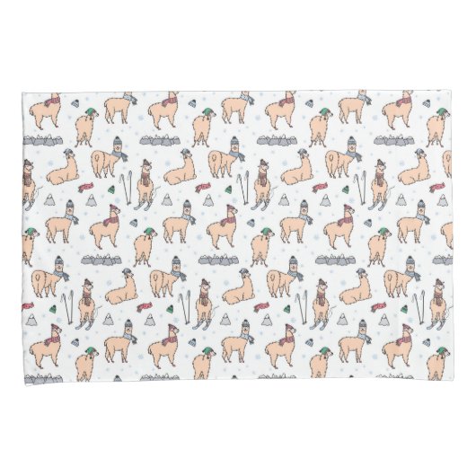 Llama's in Petten- en sorteerpatronen Kussensloop (Voorkant-Rechts)