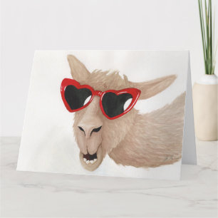 Llamas in Shades : Février Carte de voeux 8.5"x11"