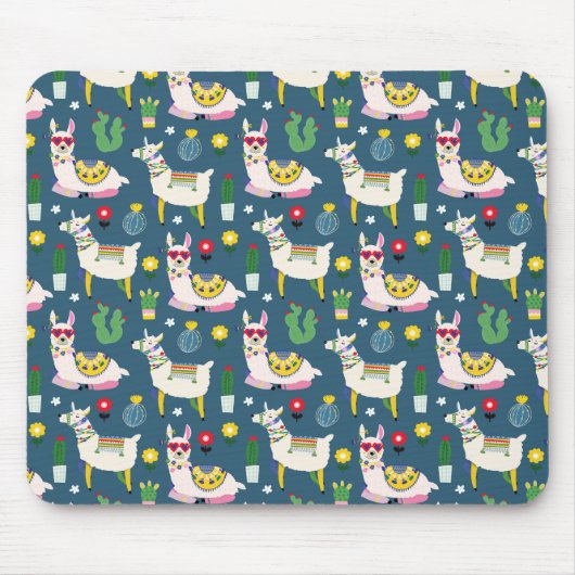 Llamas in zonnebrillen muismat (Voorkant)