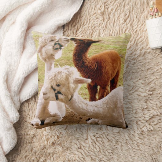 Llamas met Baby cria-ussen Kussen (Deken)