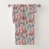 Llamas on Stripes Pattern Bad Handdoek (Insitu)