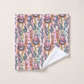 Llamas on Stripes Pattern Bad Handdoek (Wasdoekje)