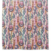 Llamas on Stripes Pattern Douchegordijn (Voorkant)
