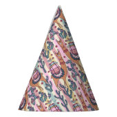 Llamas on Stripes Pattern Feesthoedjes (Links)