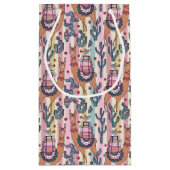 Llamas on Stripes Pattern Klein Cadeauzakje (Achterkant)