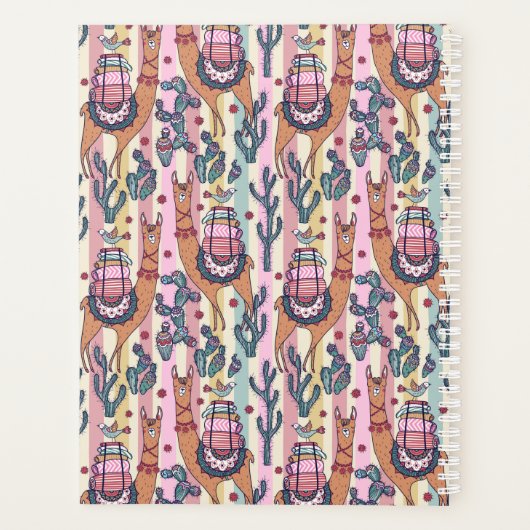 Llamas on Stripes Pattern Planner (Achterkant)