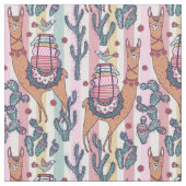 Llamas on Stripes Pattern Stof (Close Up)
