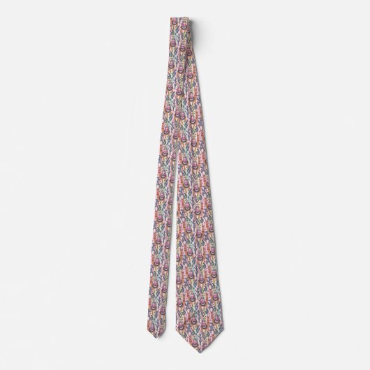 Llamas on Stripes Pattern Stropdas (Achterkant)