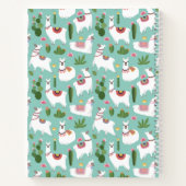 Llamas op Blauwgroen patroon bevestigen Notitieboek (Achterkant)