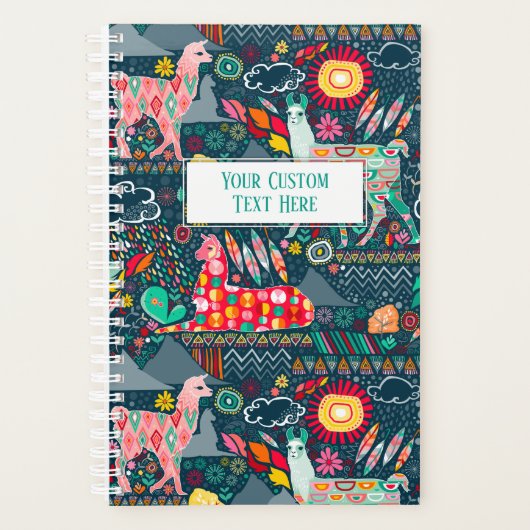 Llamas op Blue Personalized Planner (Voorkant)