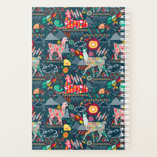 Llamas op Blue Personalized Planner (Achterkant)