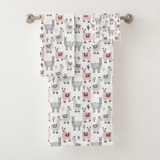 Llamas Pattern glimlachen Bad Handdoek (Insitu)