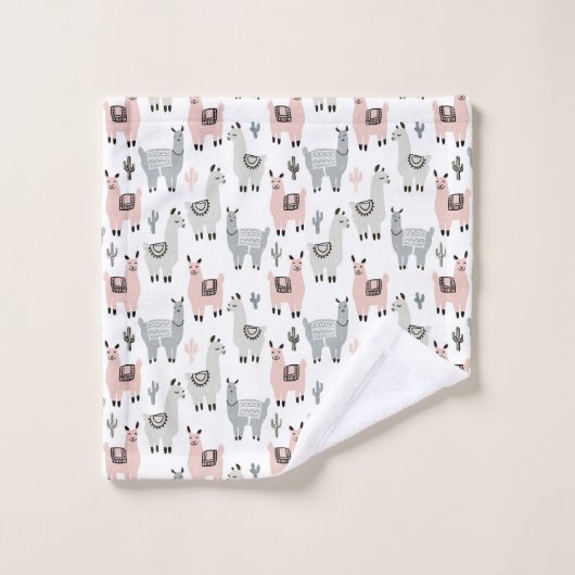 Llamas Pattern glimlachen Bad Handdoek (Wasdoekje)