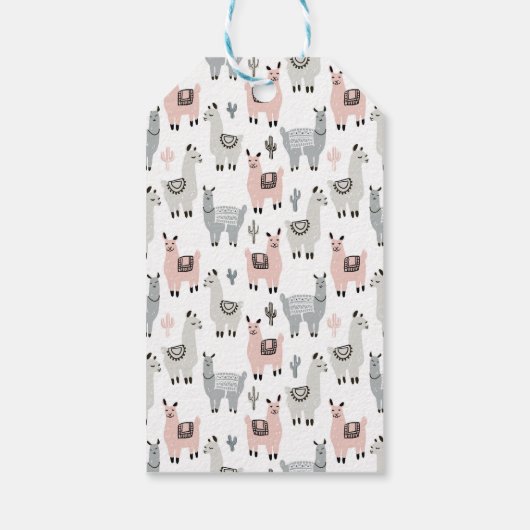 Llamas Pattern glimlachen Cadeaulabel (Achterkant)