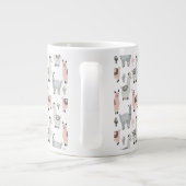 Llamas Pattern glimlachen Extra Grote Beker (Achterkant)