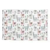 Llamas Pattern glimlachen Kussensloop (Achterkant-Links)