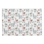 Llamas Pattern glimlachen Kussensloop (Achterkant-Rechts)