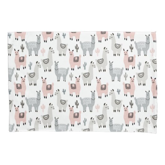 Llamas Pattern glimlachen Kussensloop (Voorkant-Links)