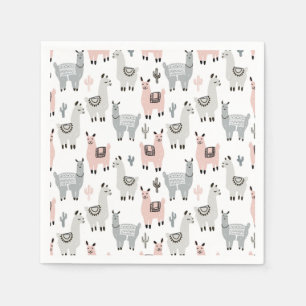Llamas Pattern glimlachen Servet