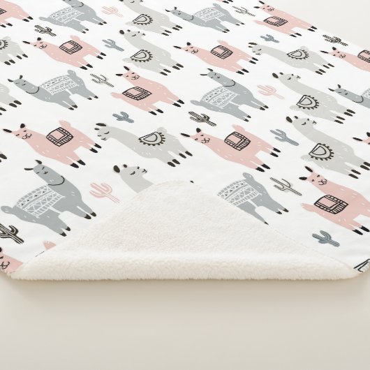 Llamas Pattern glimlachen Sherpa Deken (3/4)
