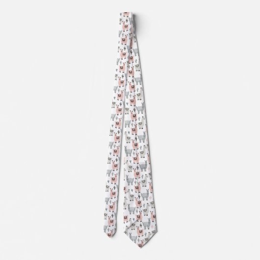 Llamas Pattern glimlachen Stropdas (Achterkant)