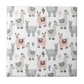 Llamas Pattern glimlachen Tegeltje (Voorkant)