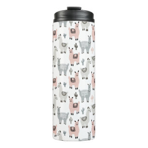 Llamas Pattern glimlachen Thermosbeker