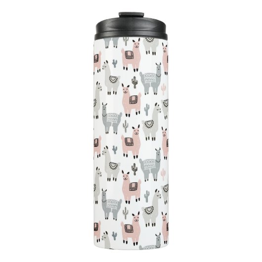 Llamas Pattern glimlachen Thermosbeker (Voorkant)