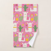 Llamas Rainbows Green Cactus Light Girl Rose migno (Serviette à main)
