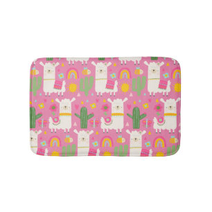 Llamas Rainbows Green Cactus Light Girly Pink Cute Badmat