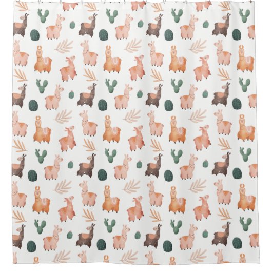 Llamas Shower Curtain Douchegordijn (Voorkant)